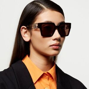 NEW D&G DG4446B 502/73 Havana Gold Dark Brown Square Women Sunglasses